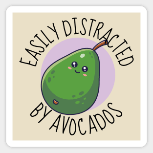 Easily Distracted By Avocados Funny Avocado Sticker